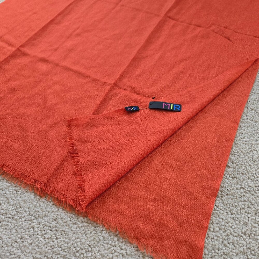 MIR Rusty Orange Cashmere Scarf NWT - Picture 8 of 12